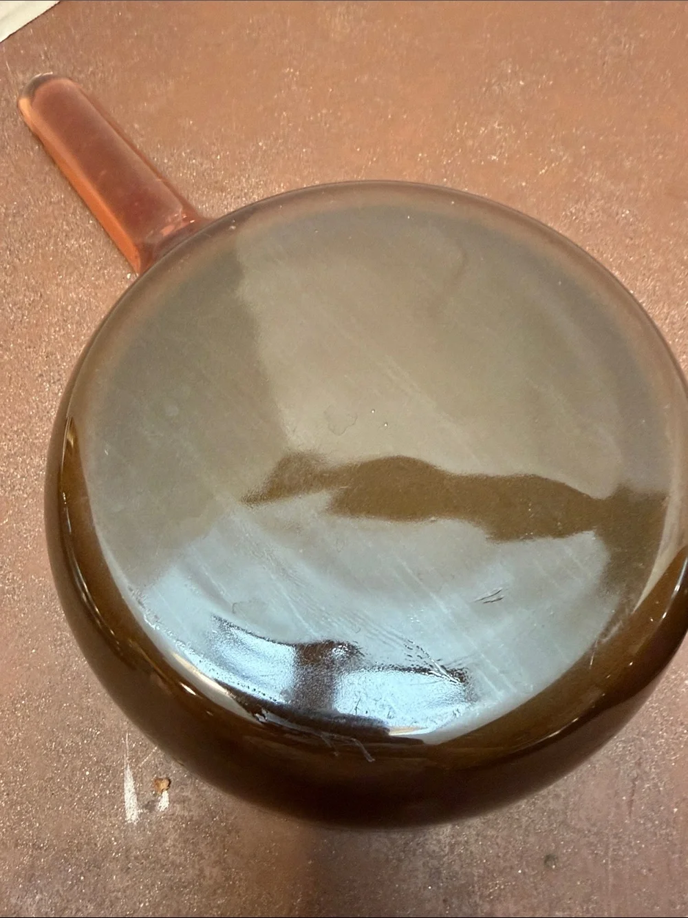 2 Vision Corning Ware 6A Amber Glass Teflon Coated 7” Skillet w/one lid